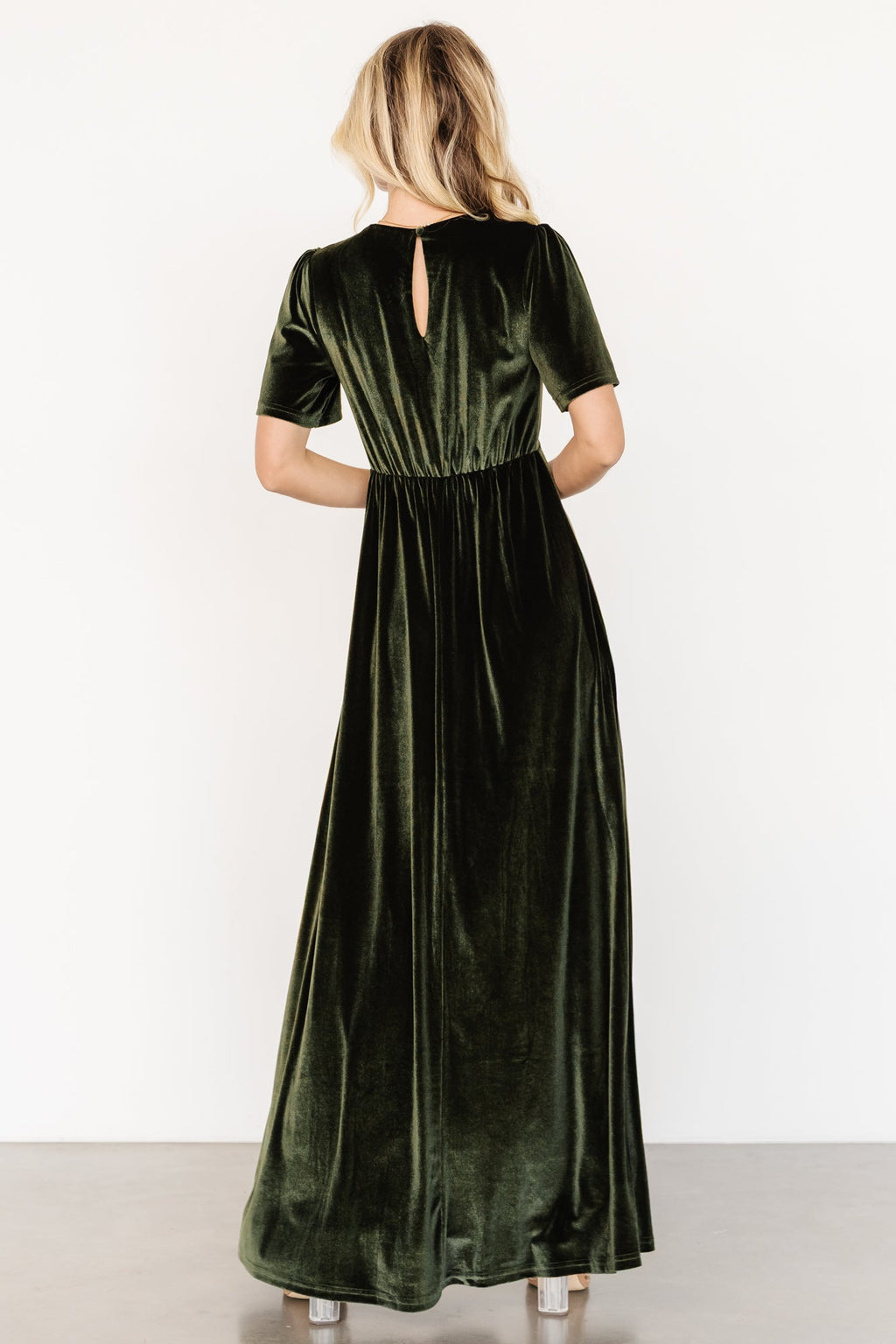 Vivian Velvet Maxi Dress | Olive