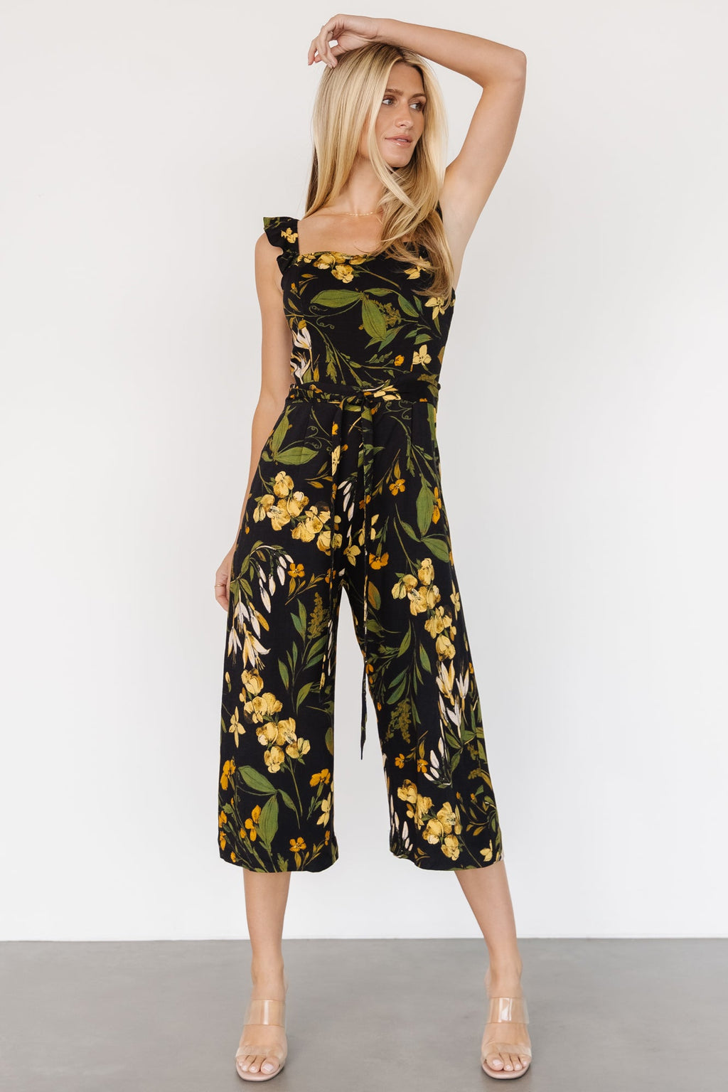 Gemma Jumpsuit | Black + Golden Floral