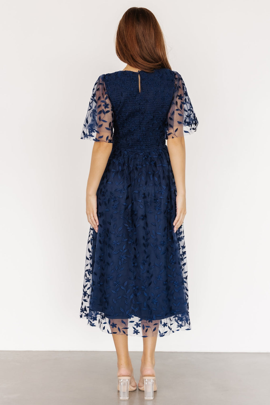 Kendra Embroidered Dress | Navy