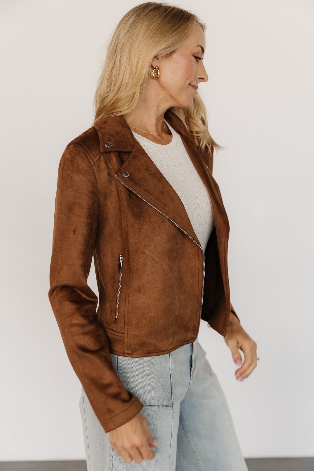 Marisa Faux Suede Jacket | Caramel