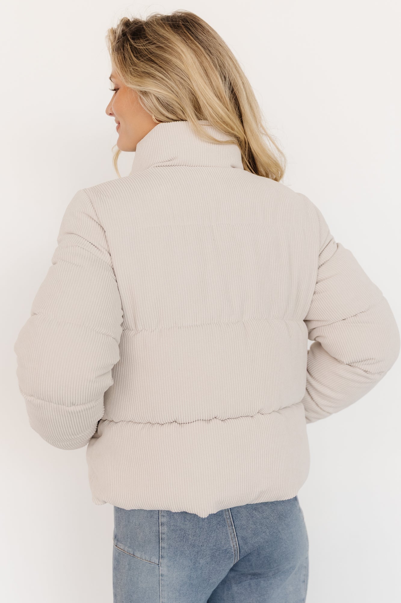 Holden Corduroy Puffer Jacket | Light Greige