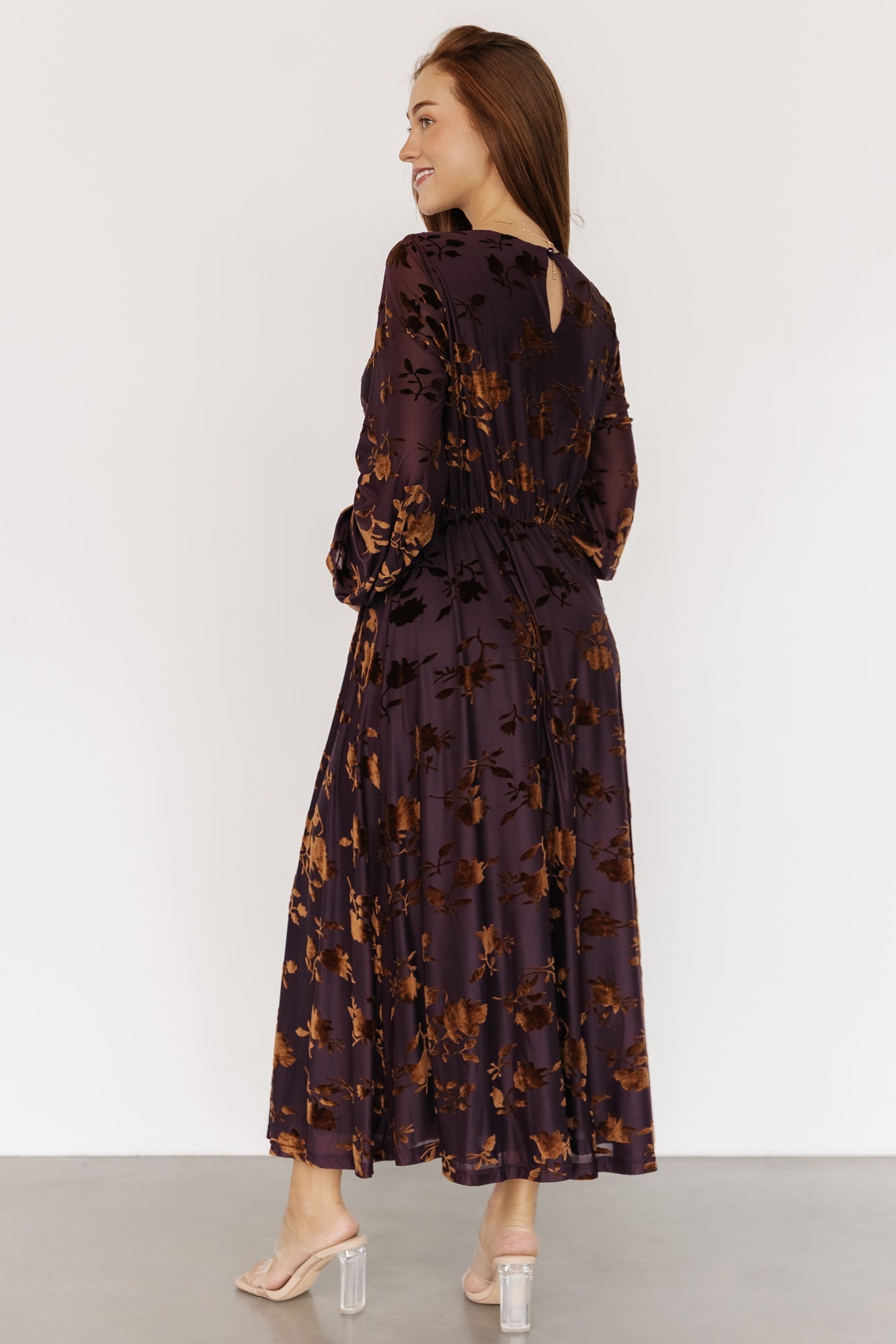Thora Velvet Dress | Deep Plum + Bronze