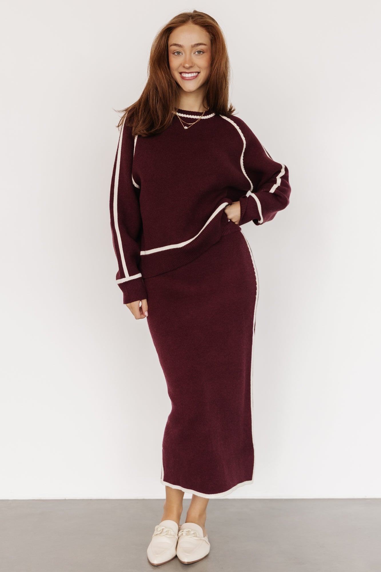 Ava Knit Sweater | Wine
