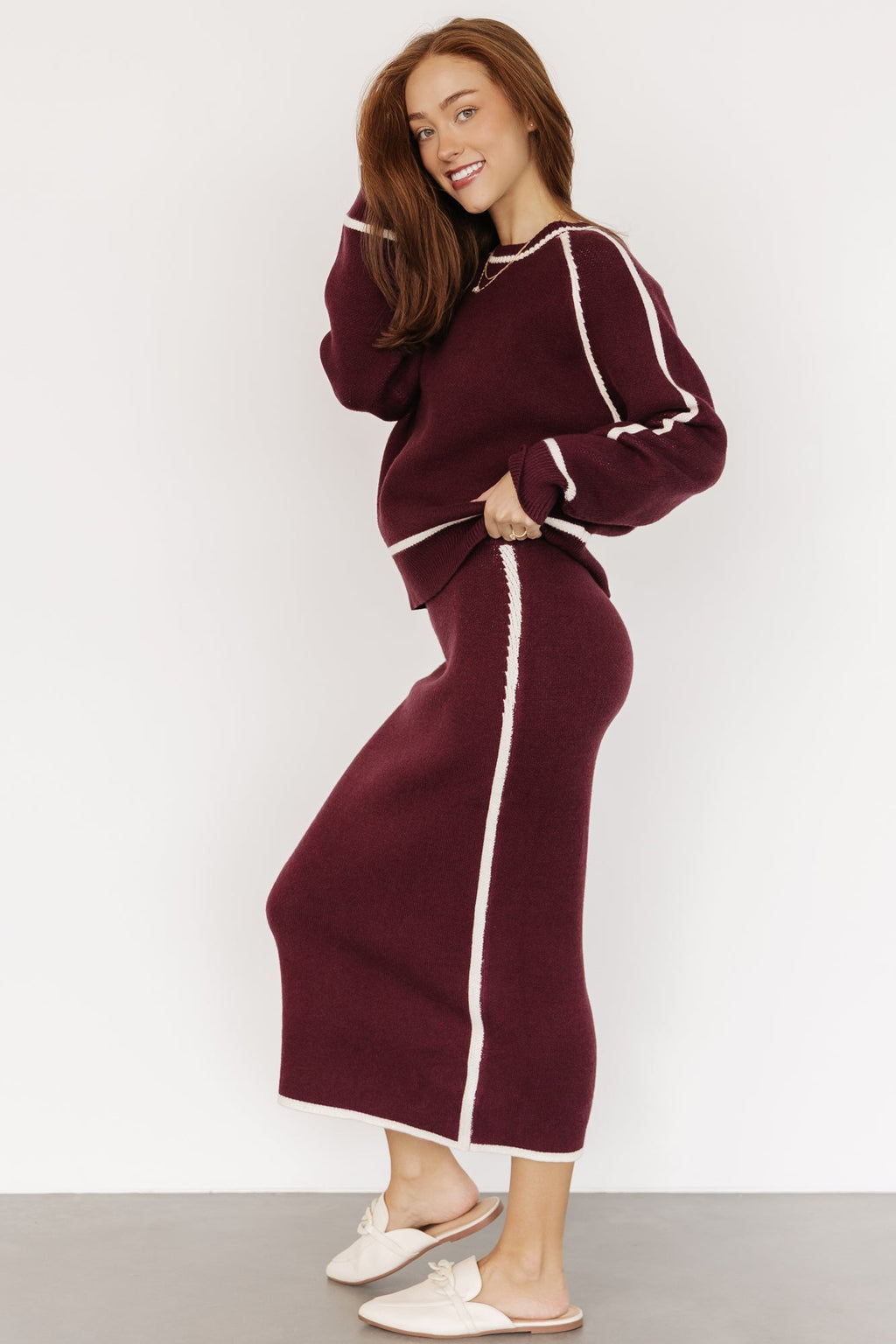 Ava Knit Sweater | Wine