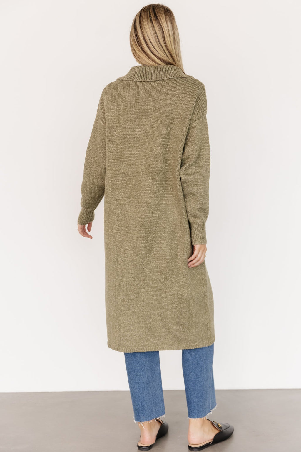 Ontario Long Button Cardigan | Olive