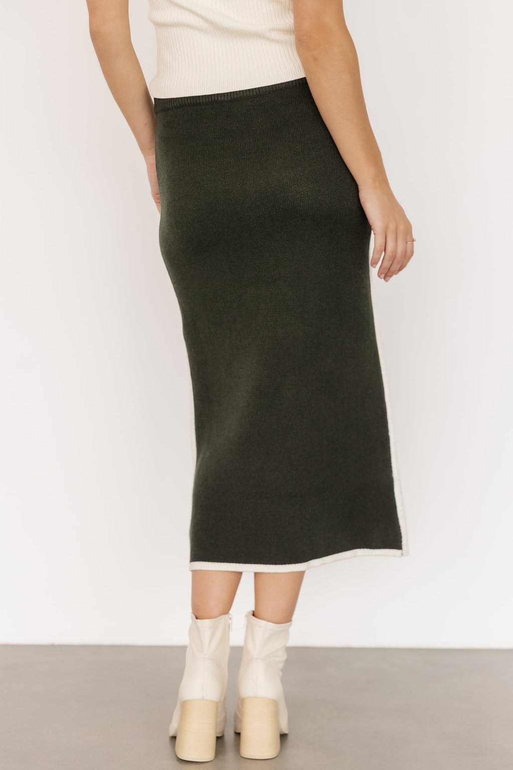 Ava Knit Midi Skirt | Dark Green