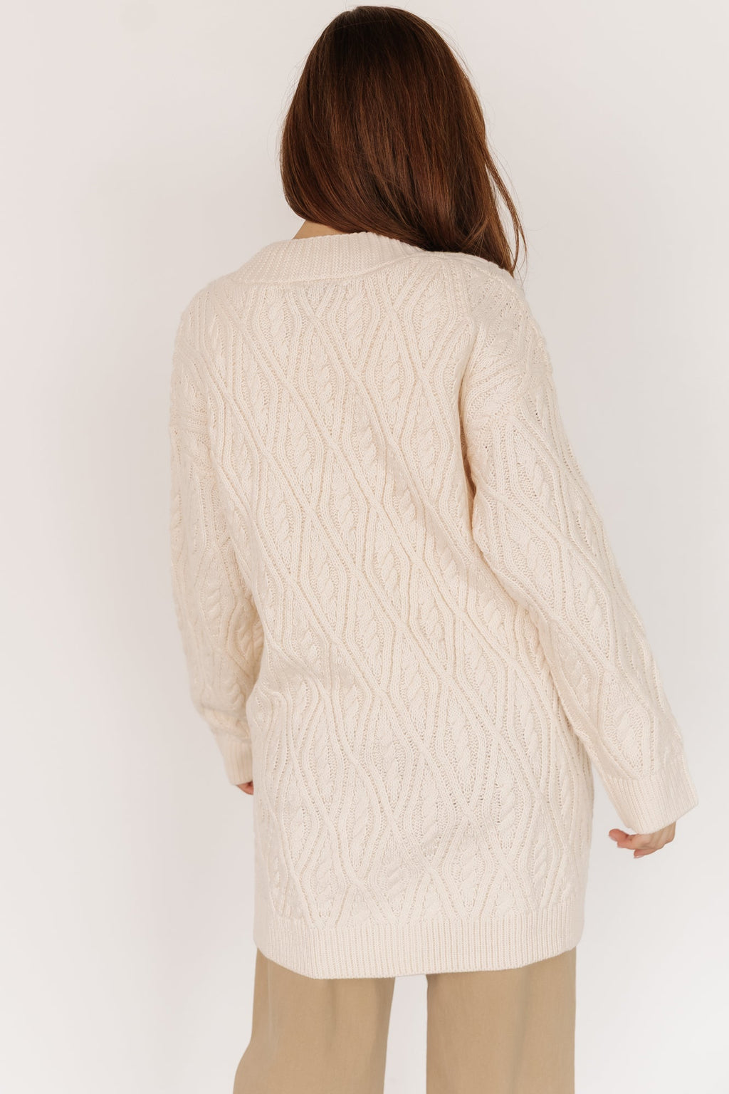 Alberta Cable Knit Cardigan | Cream