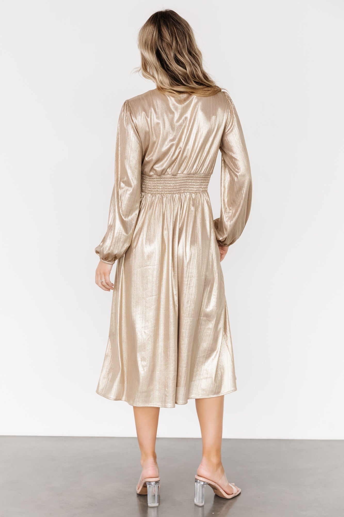 Aisha Shimmer Dress | Champagne