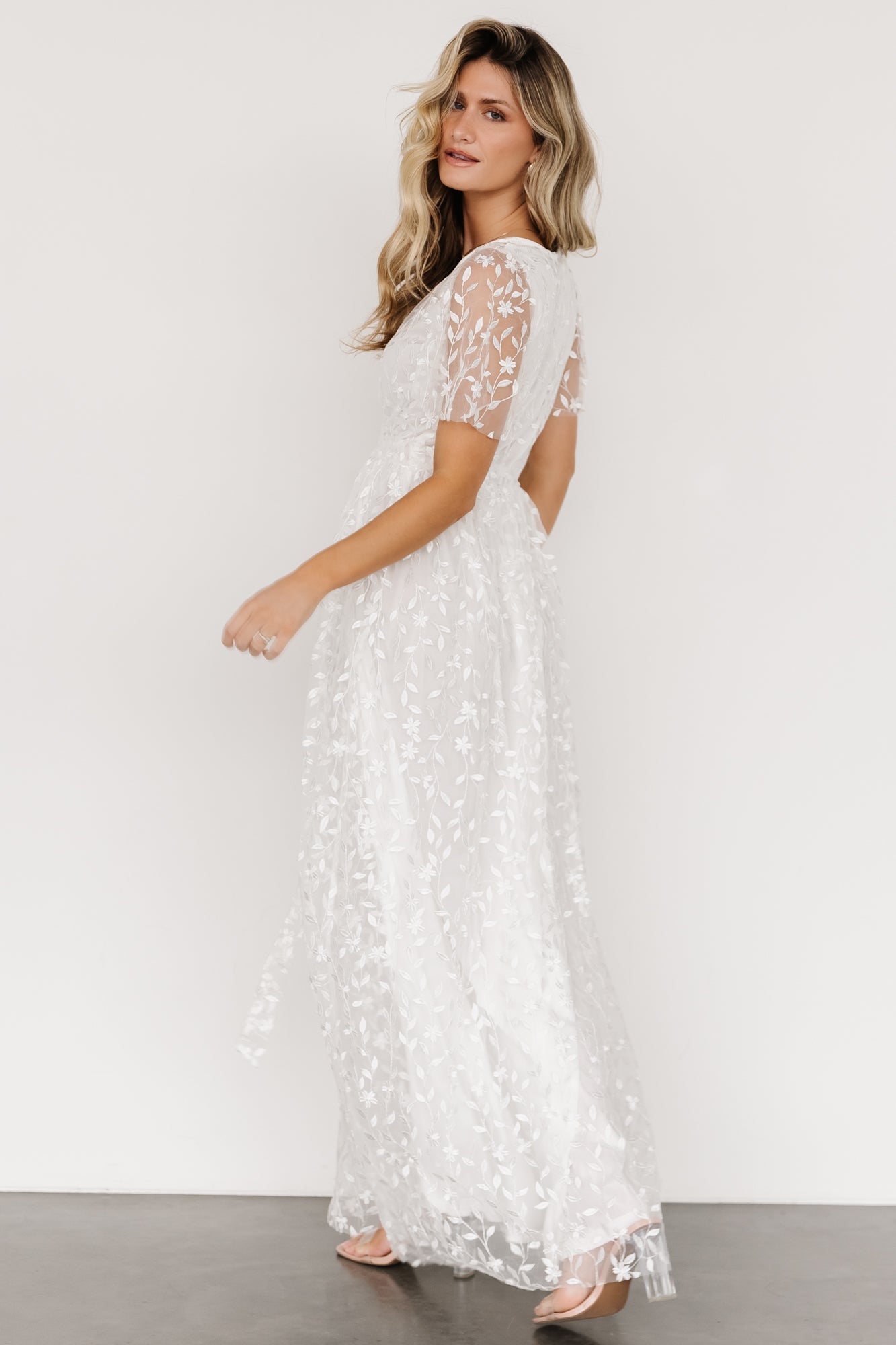 Marseille Embossed Maxi Dress | White