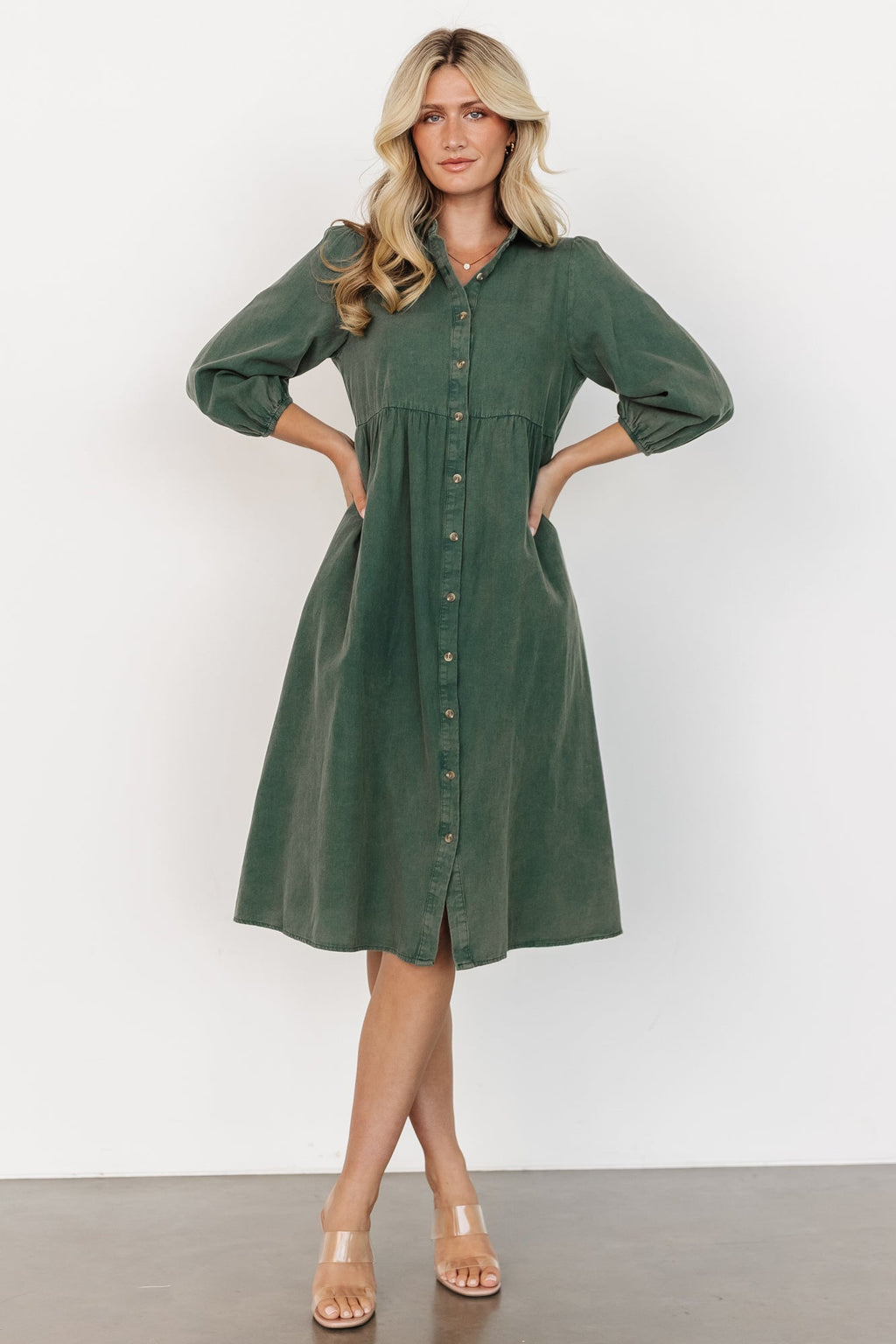 Sari Babydoll Dress | Green