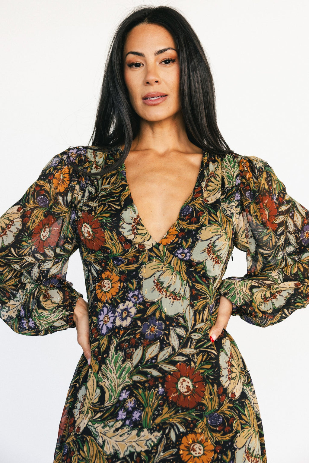 Bowman Deep V Maxi Dress | Multi Floral