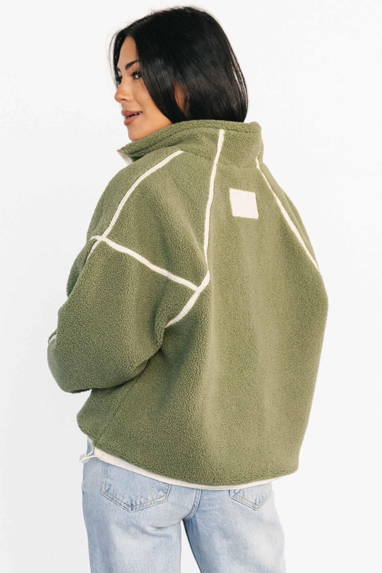 Holly Half Zip Pullover | Dark Sage