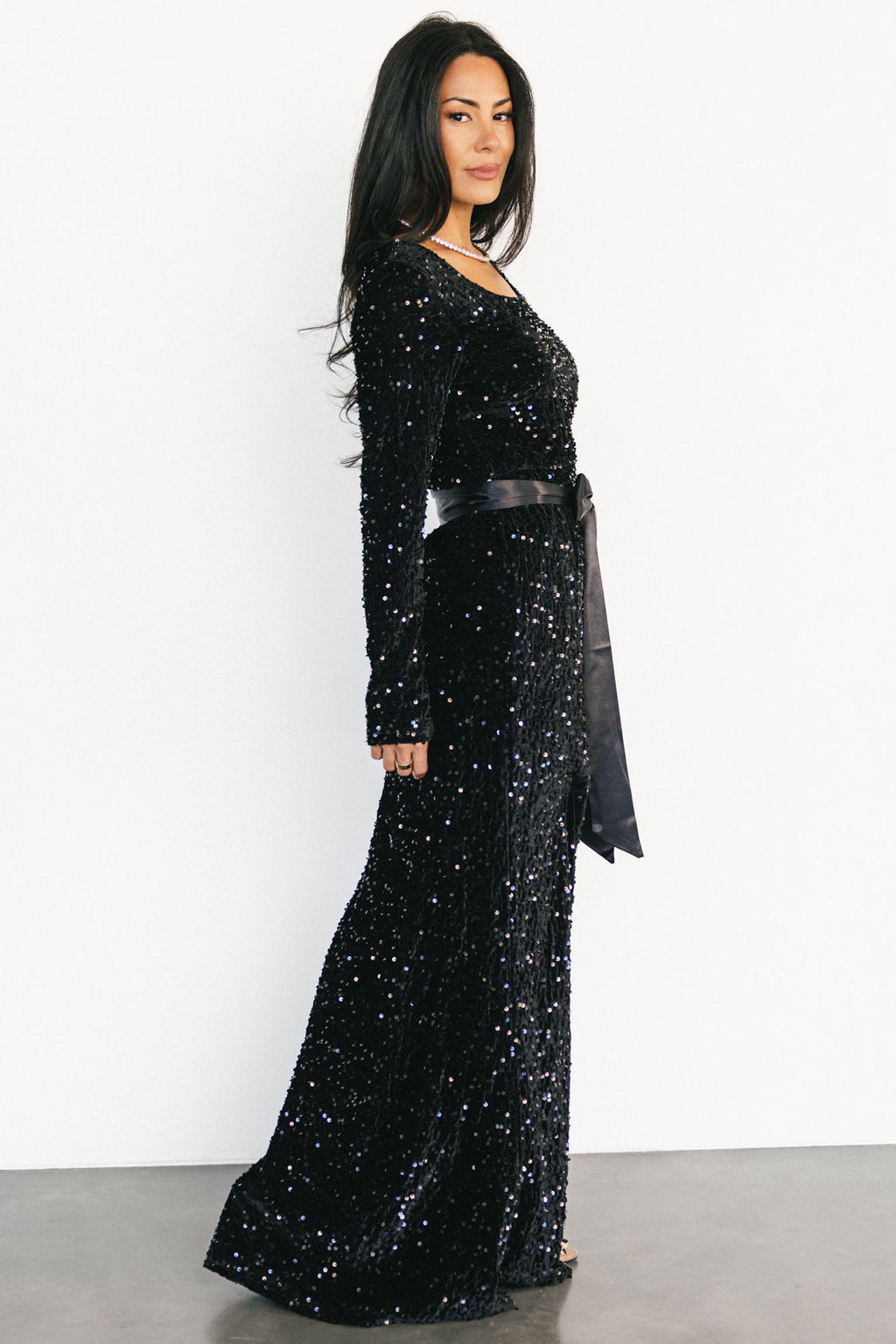 Julia Sequin Maxi Dress | Black
