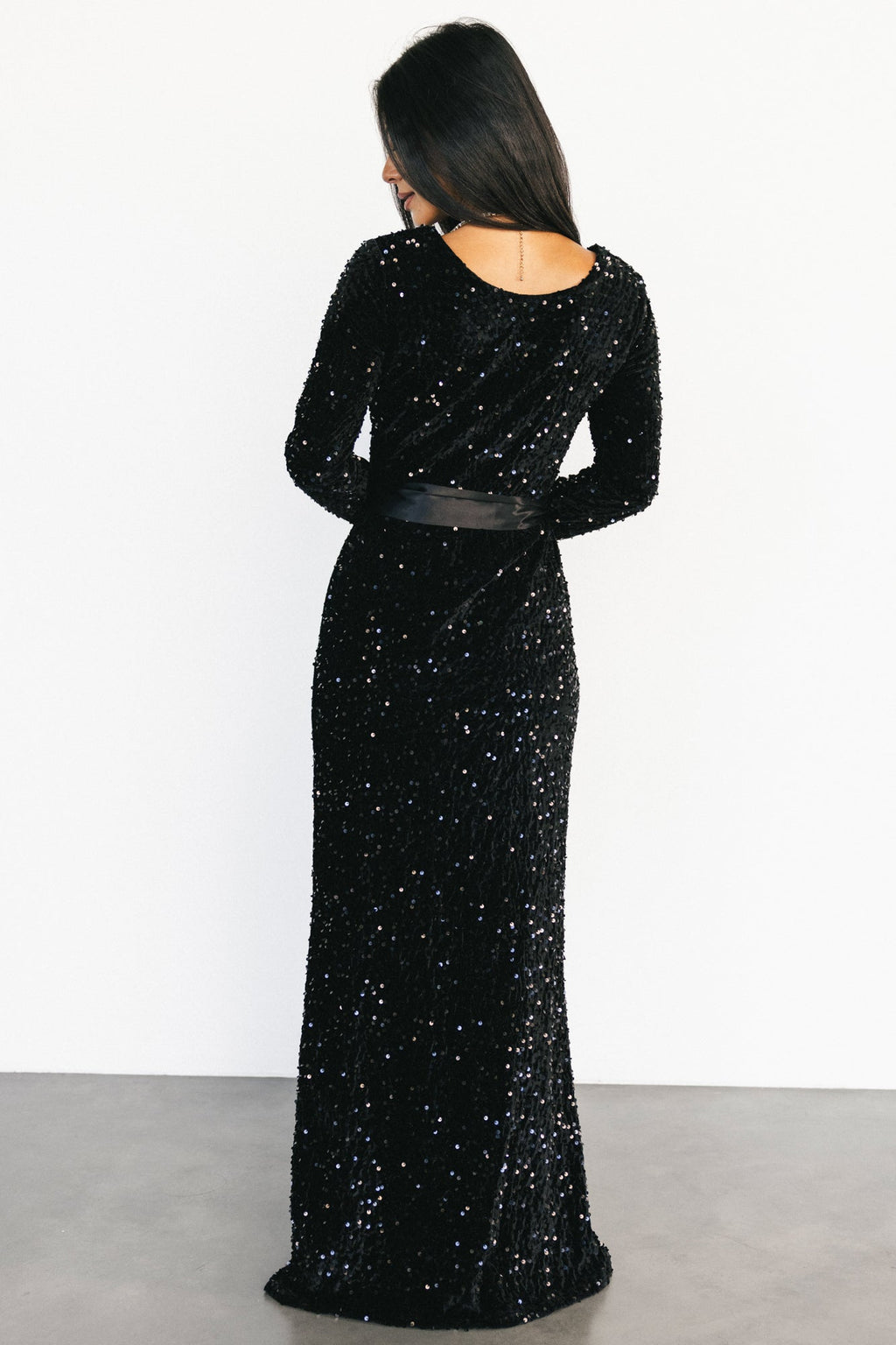 Julia Sequin Maxi Dress | Black