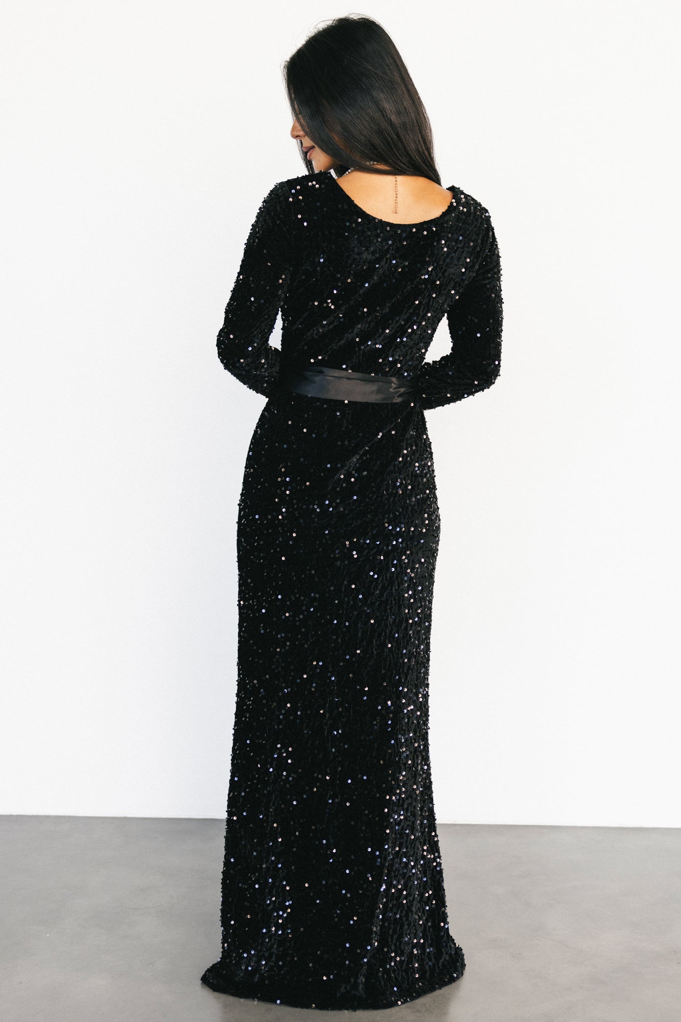 Julia Sequin Maxi Dress | Black