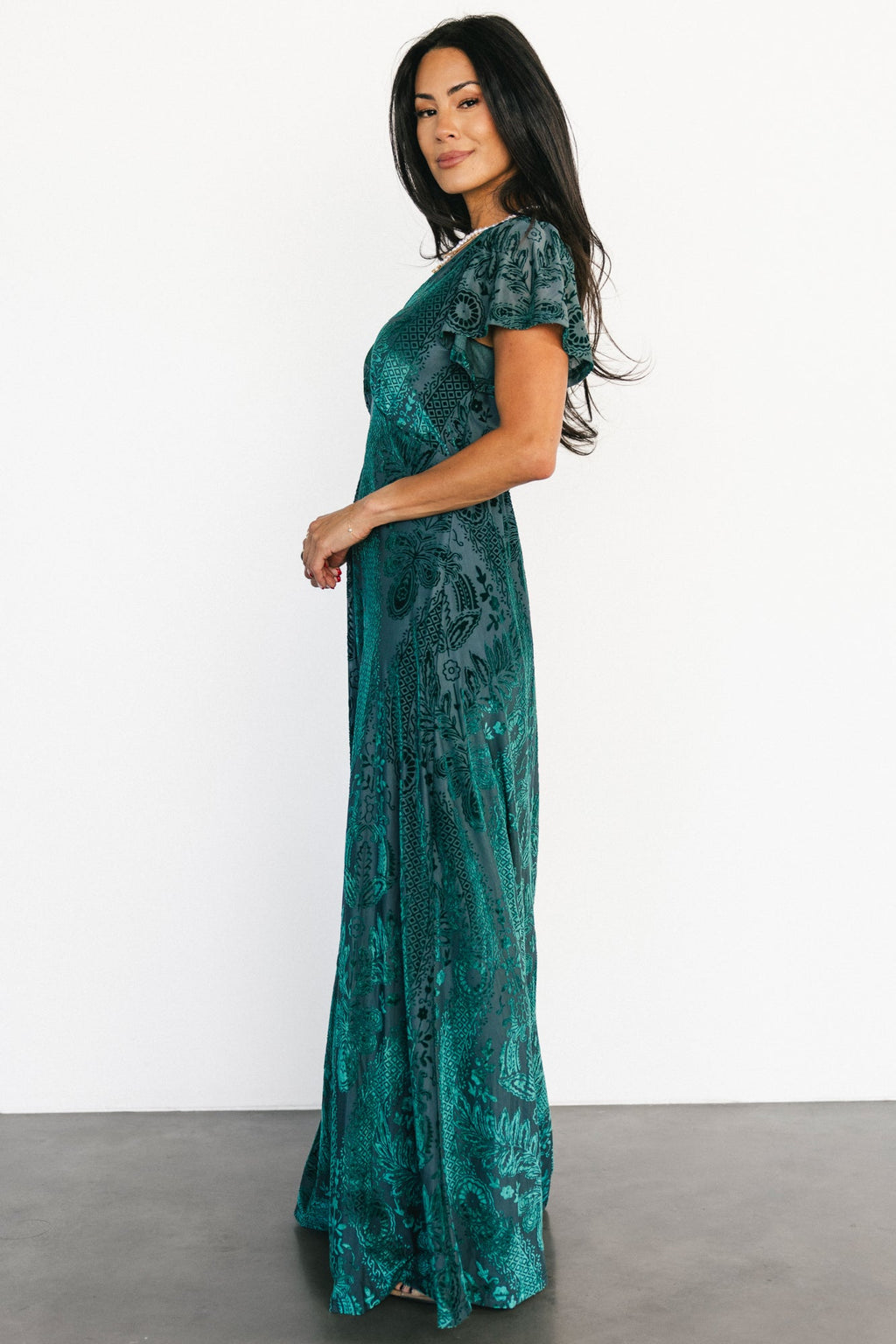 Kimberly Velvet Maxi Dress | Emerald