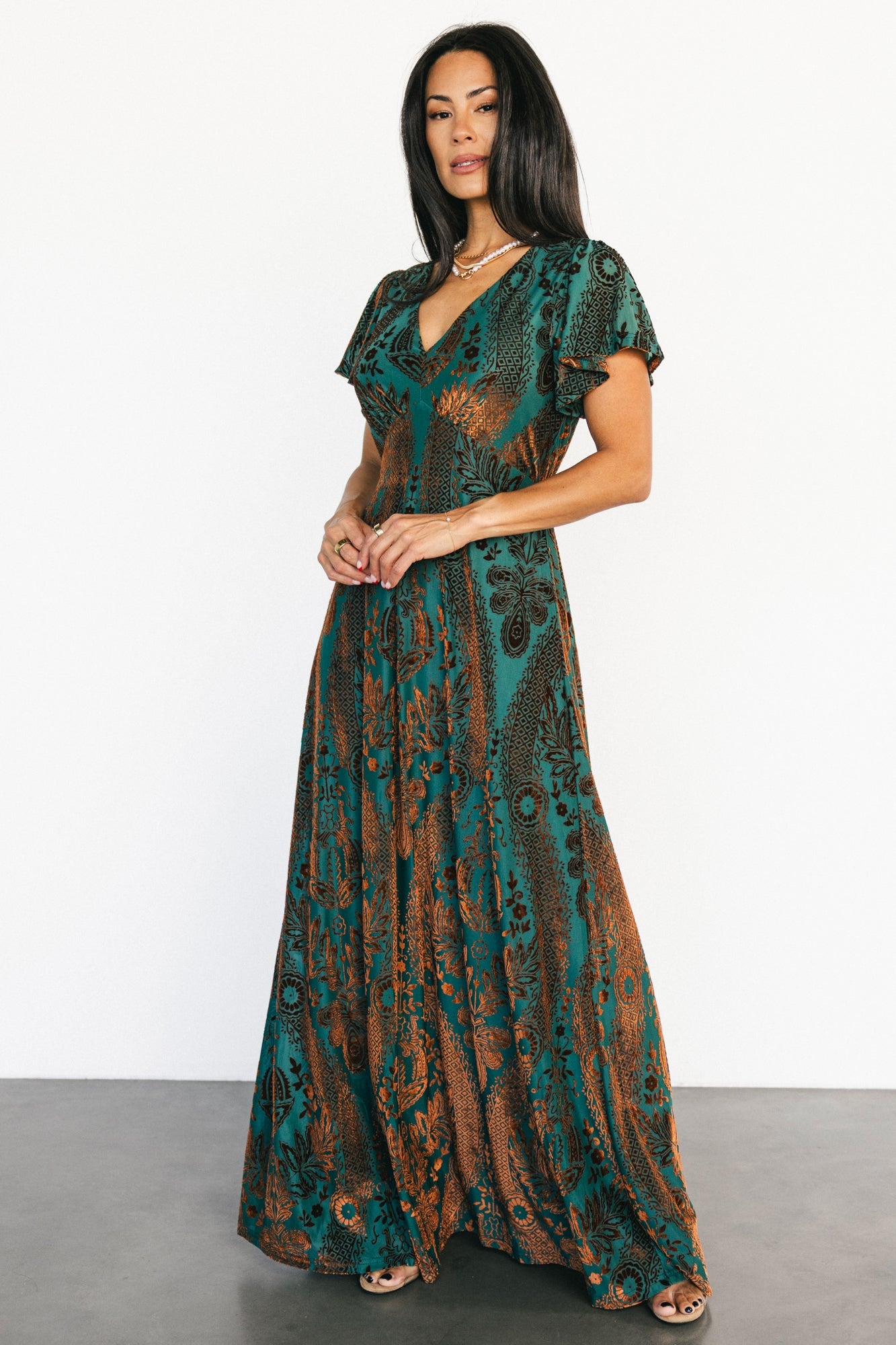 Kimberly Velvet Maxi Dress | Jade + Bronze
