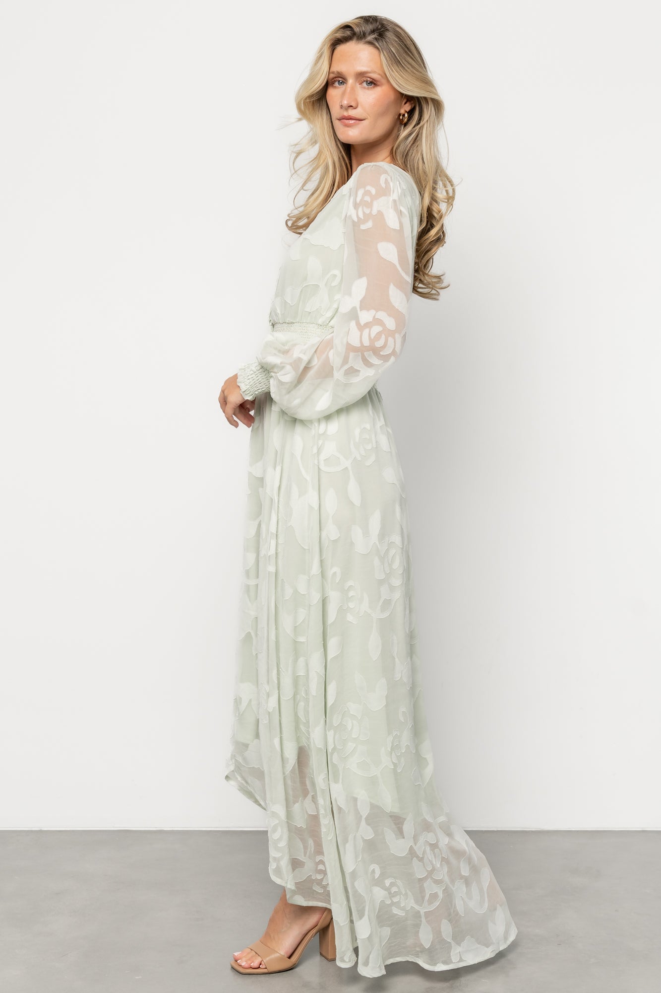 Daniella High Low Maxi Dress | Light Sage