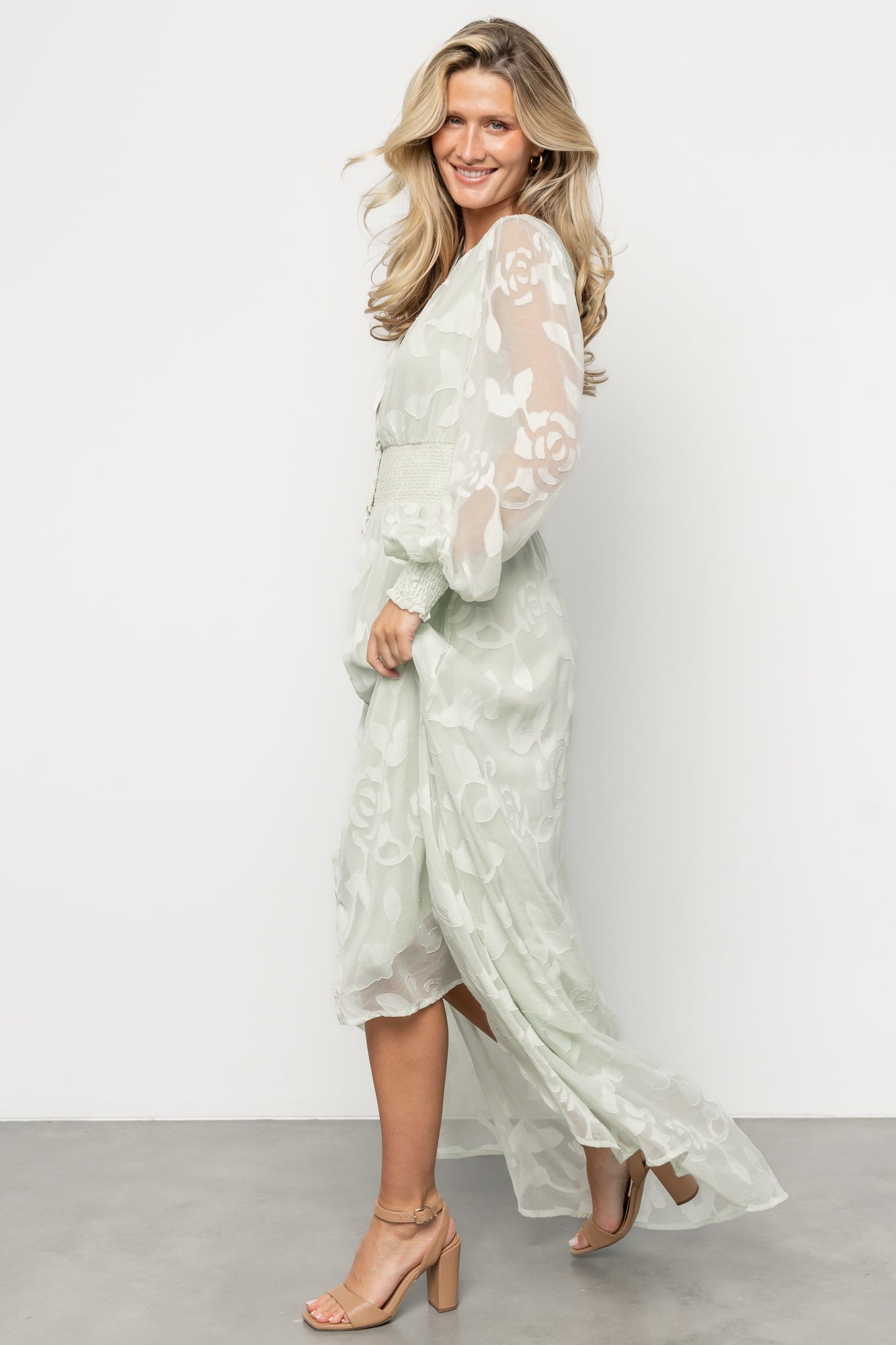 Daniella High Low Maxi Dress | Light Sage