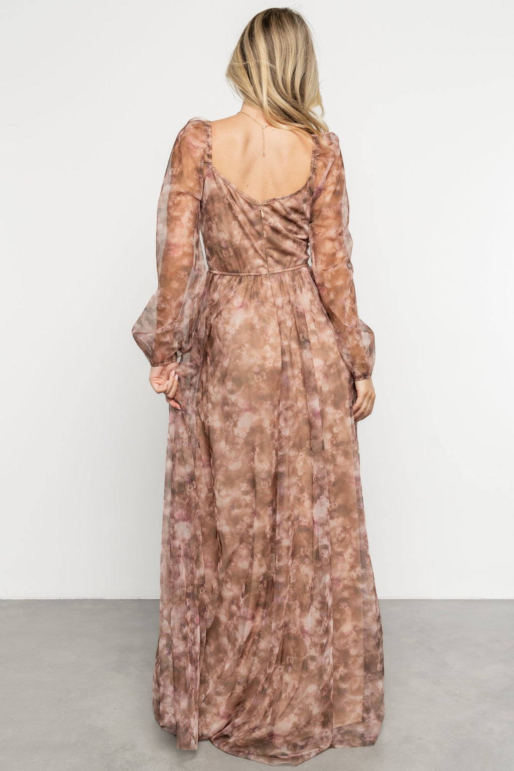 Katara Tulle Maxi Dress | Mocha Floral