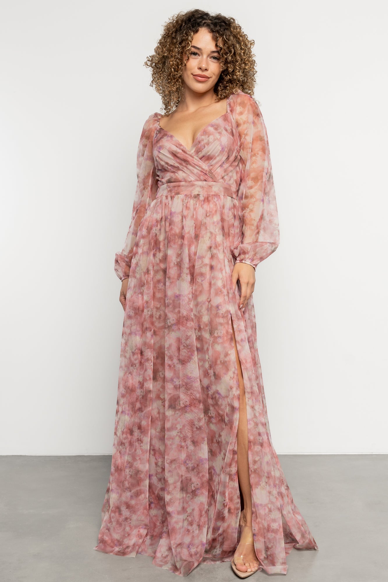 Katara Tulle Maxi Dress | Mauve Floral