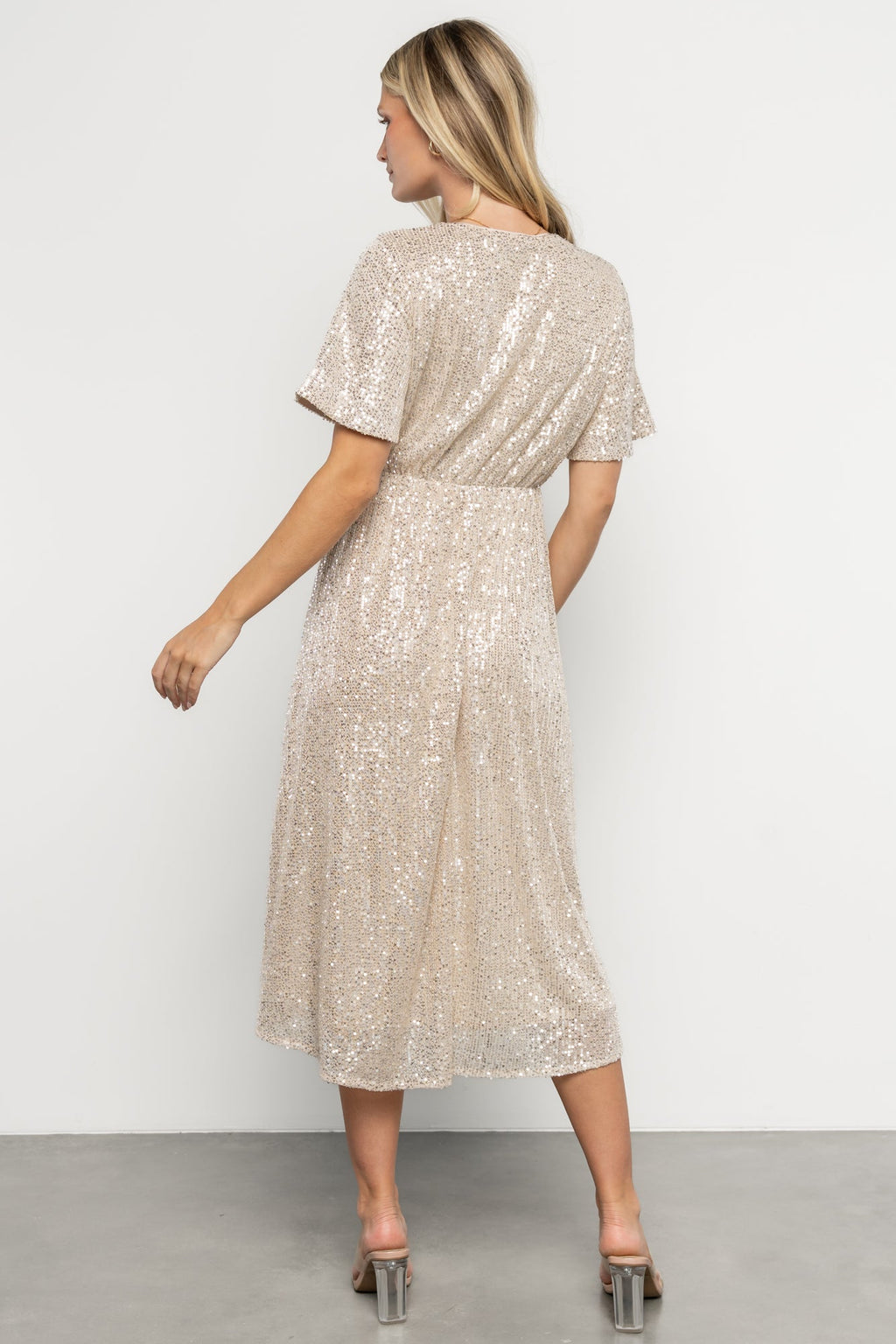 Mayfair Sequin Midi Dress | Champagne