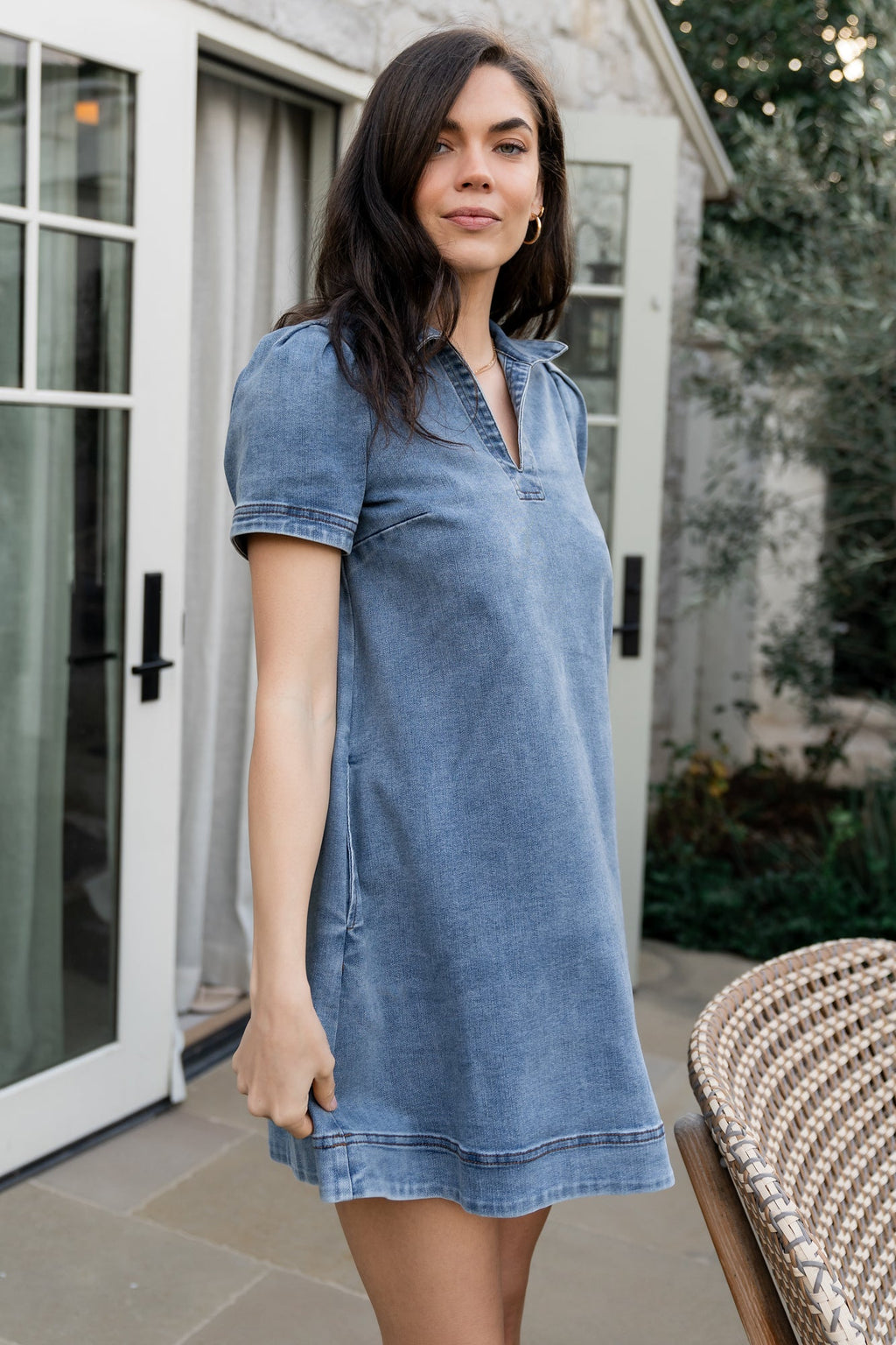 Saylor Short Dress | Denim