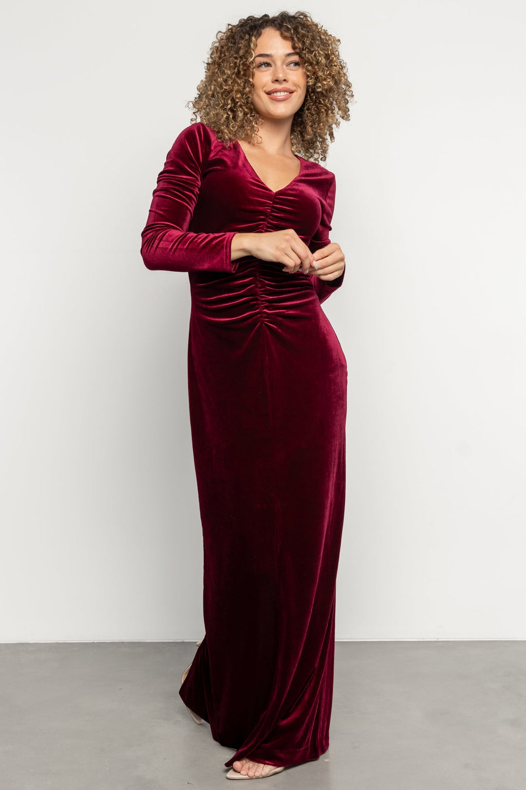 Kourtney Velvet Maxi Dress | Wine