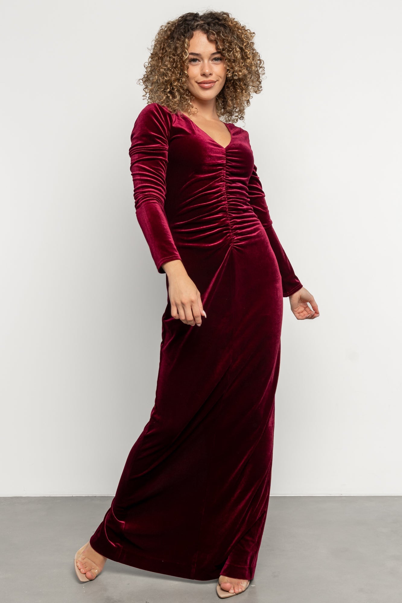 Kourtney Velvet Maxi Dress | Wine