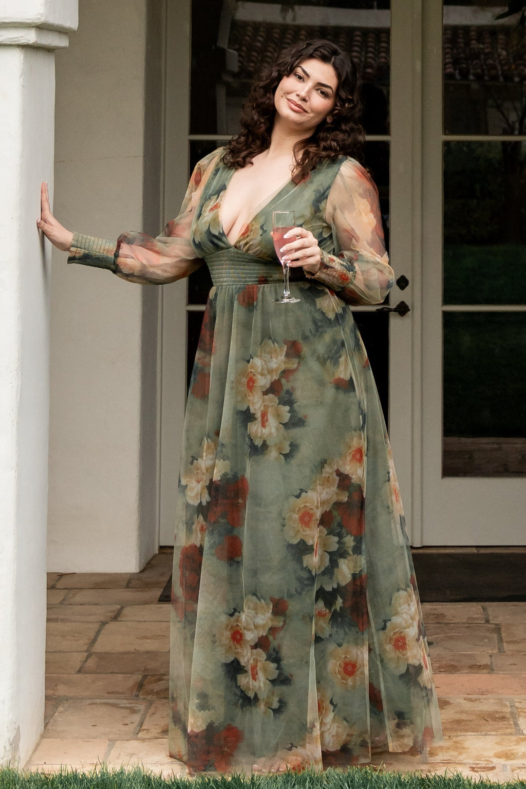 Layla Tulle Maxi Dress | Olive + Rust