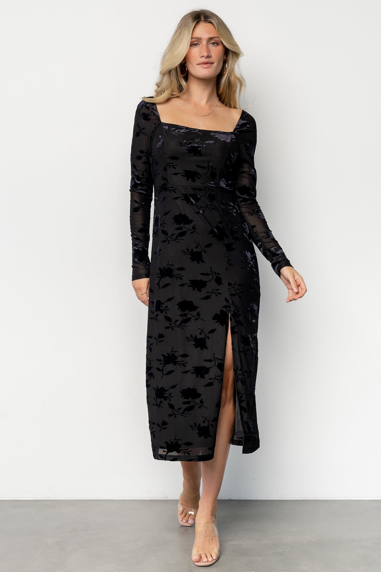 Tamara Midi Dress | Black Floral
