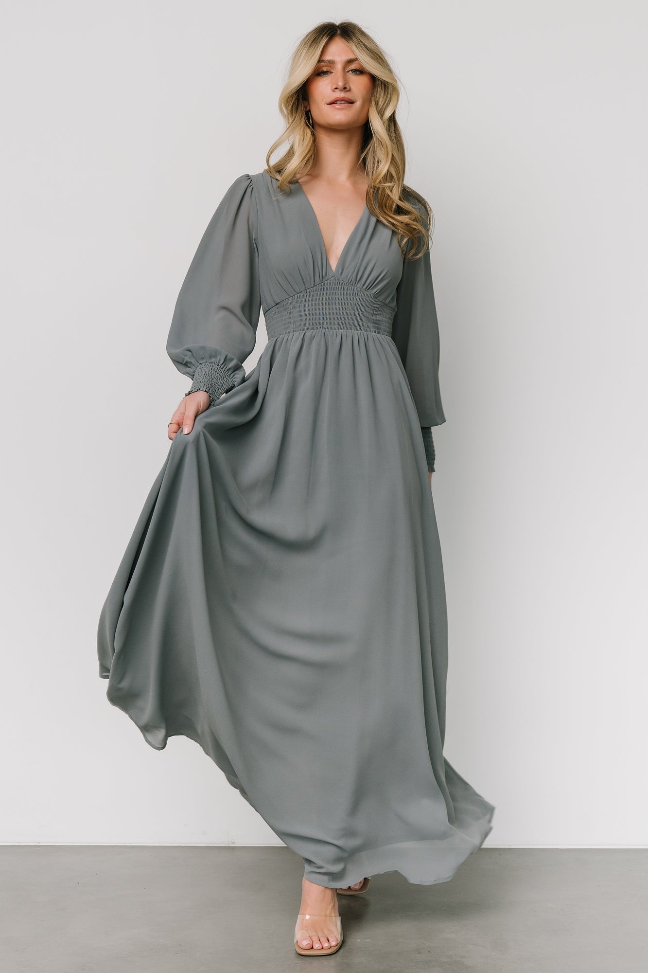 Olivia Maxi Dress | Dusty Blue