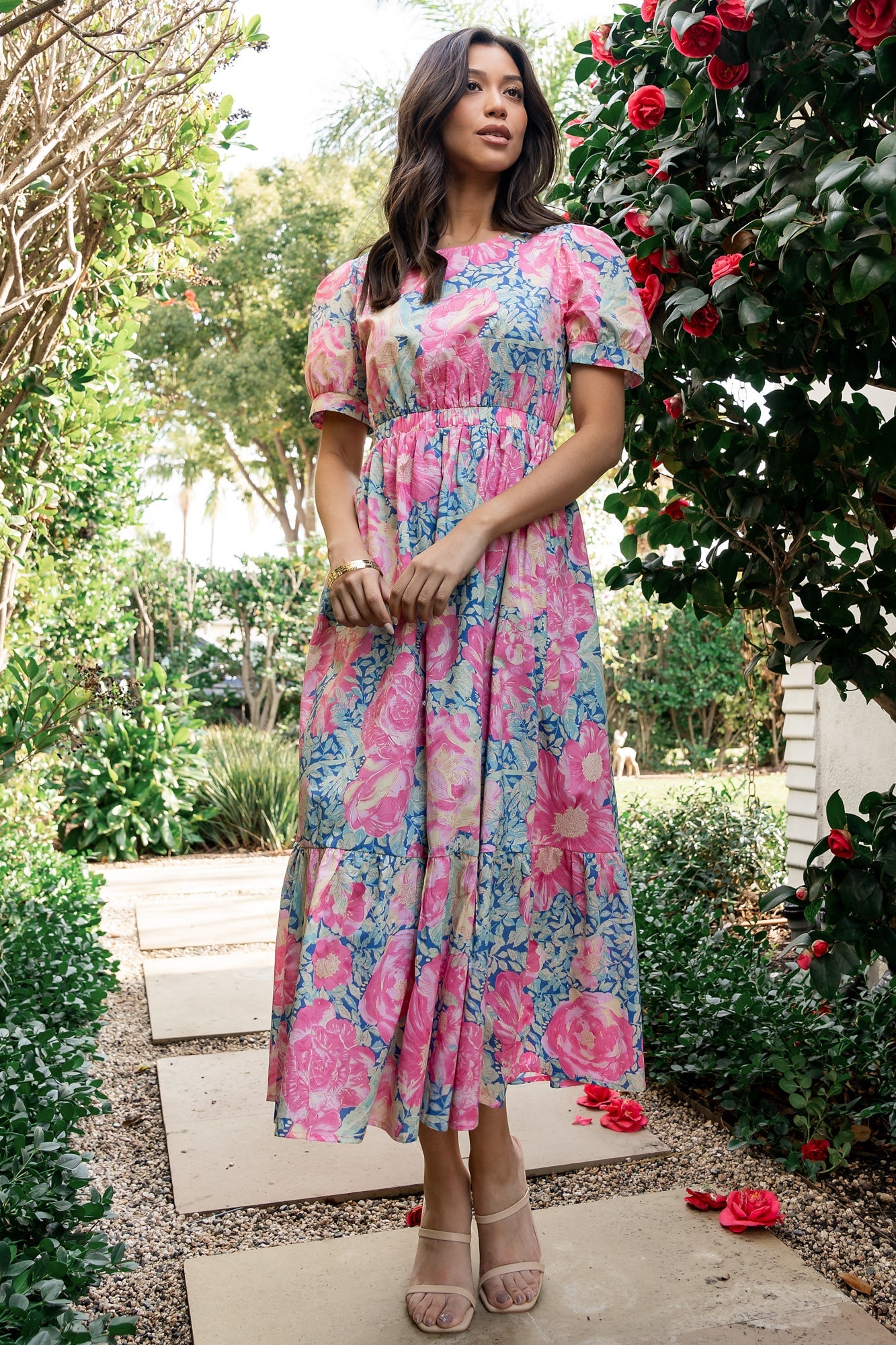 Myers Dress | Blue + Pink Floral