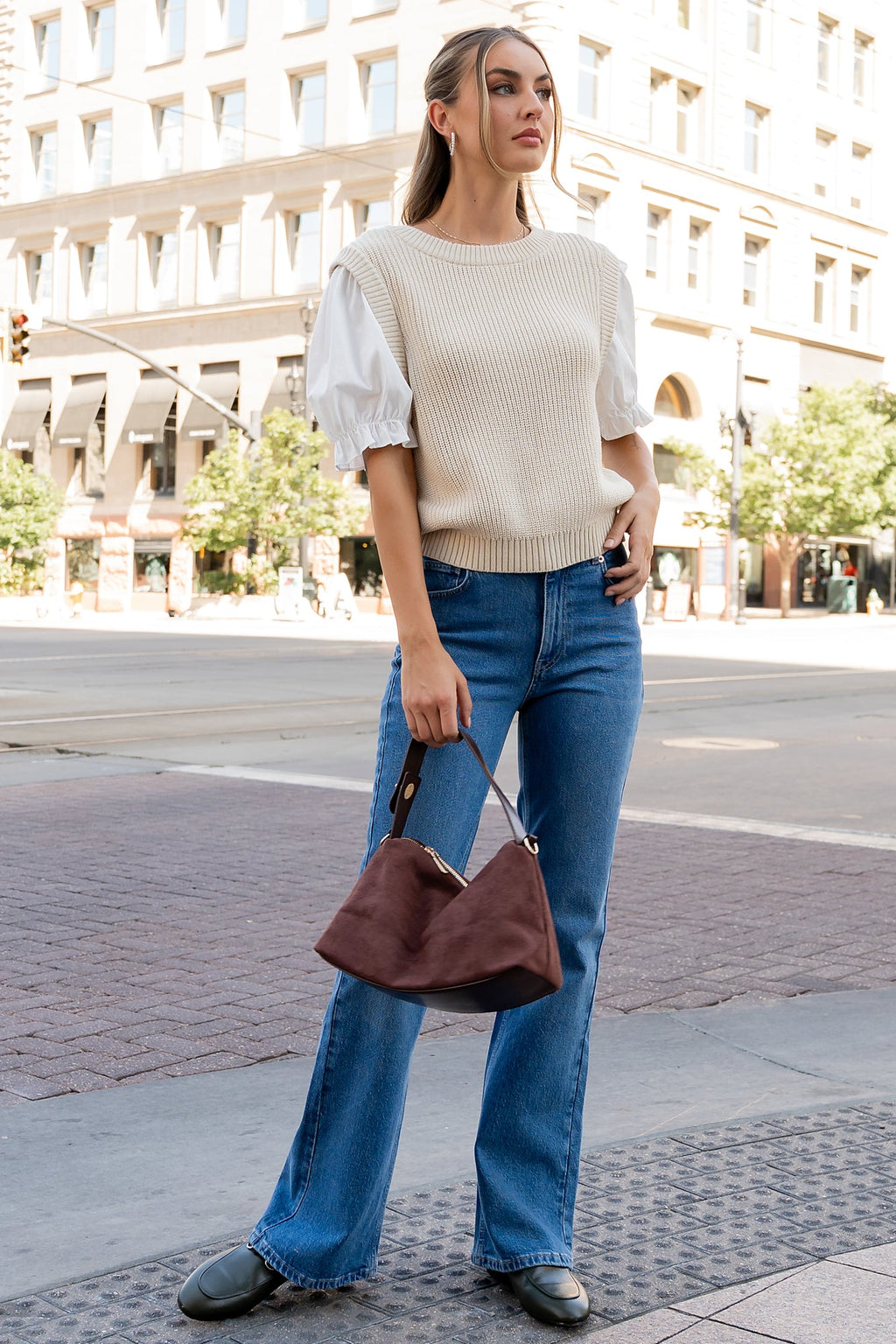Taylor Puff Sleeve Top | Cream + Ivory