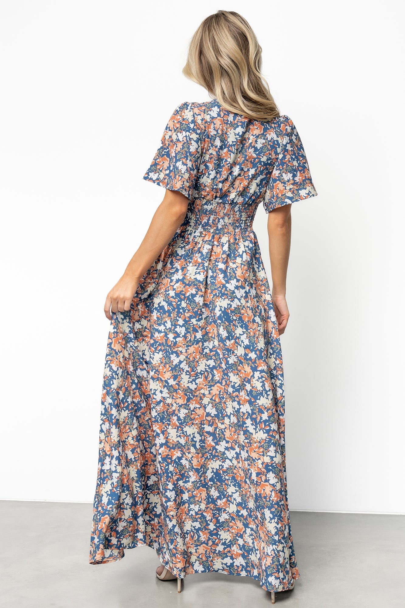Verona Smocked Maxi Dress | Blue Floral