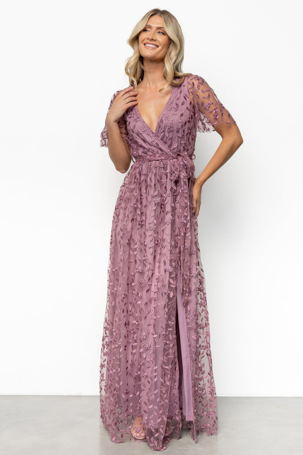Marseille Embossed Maxi Dress | Lavender
