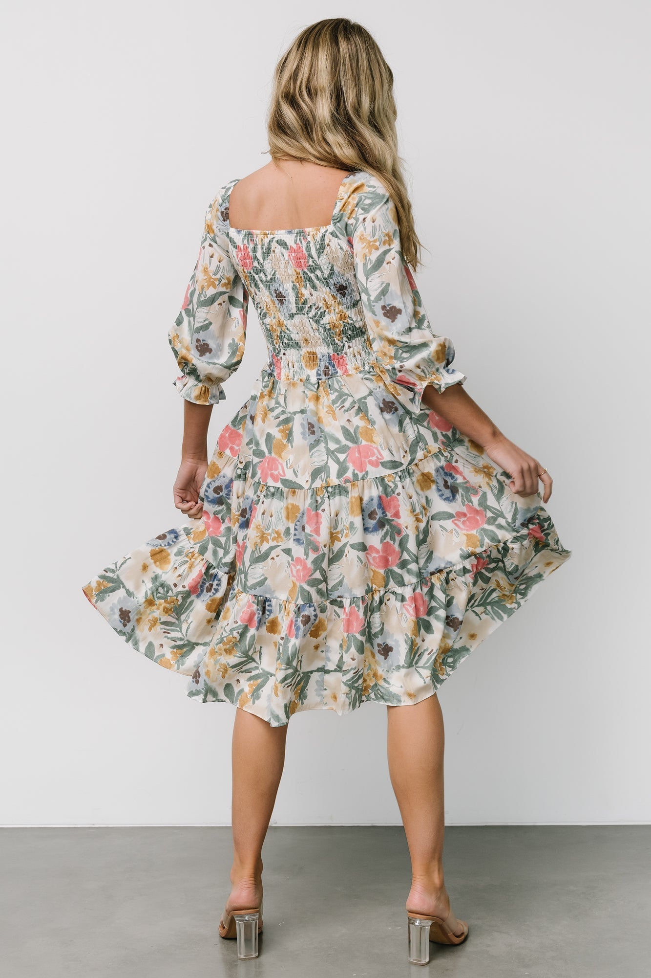 Marta Smocked Midi Dress | Multi Floral