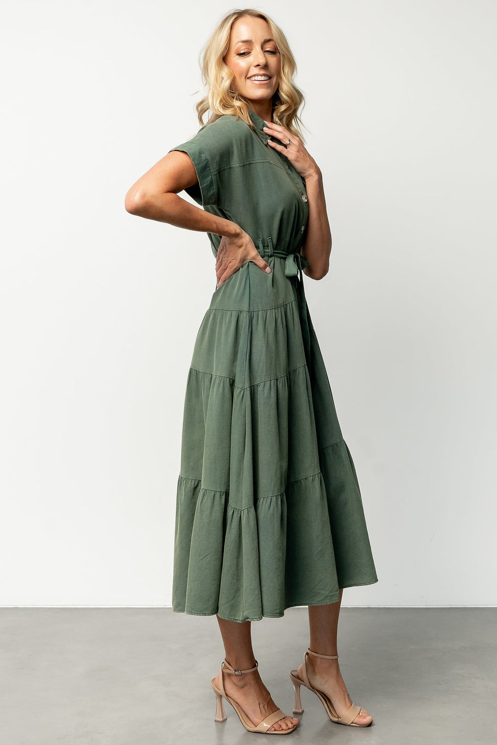 Logan Button Up Dress | Green