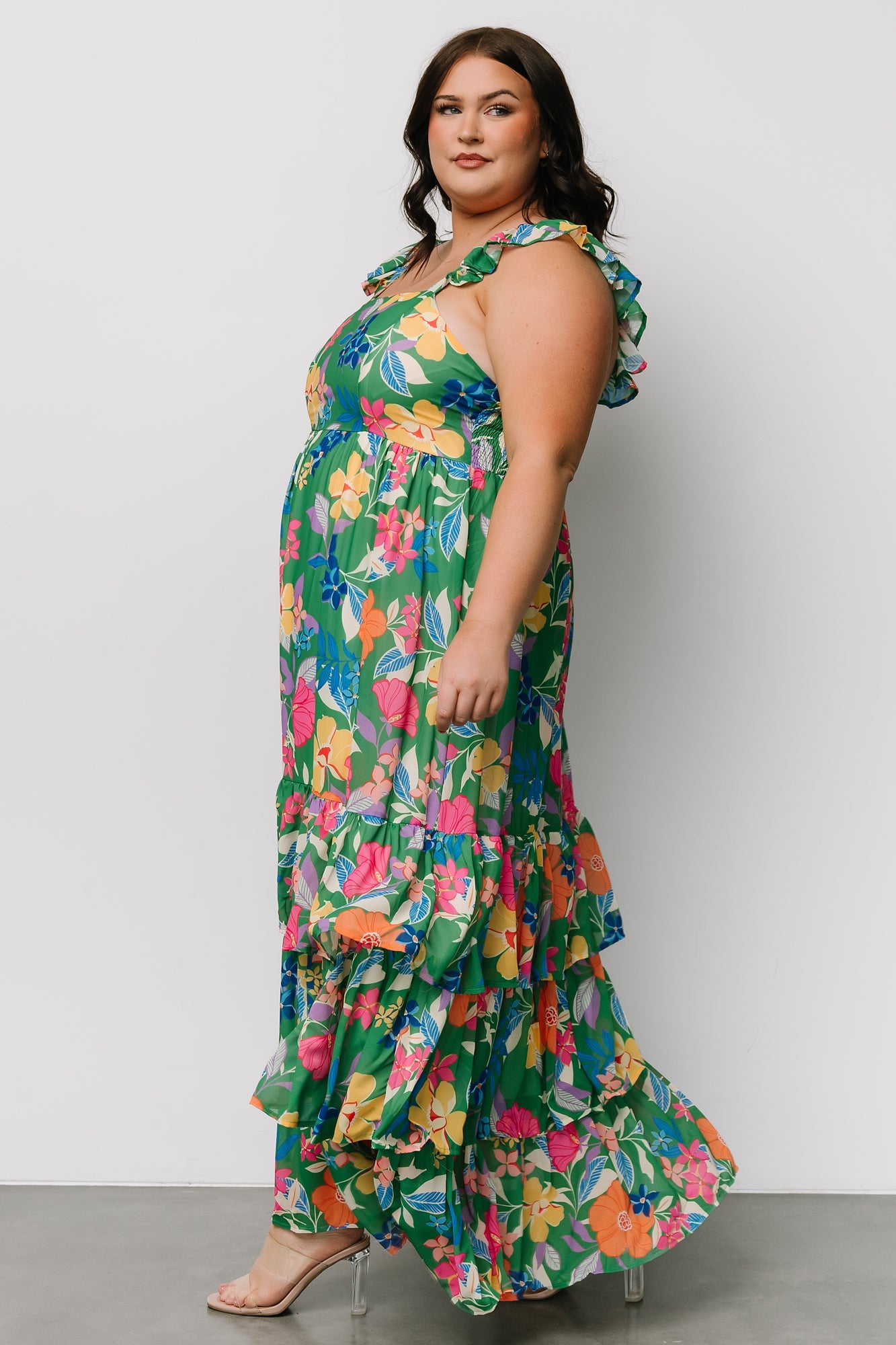 Monte Tiered Maxi Dress | Green Multi