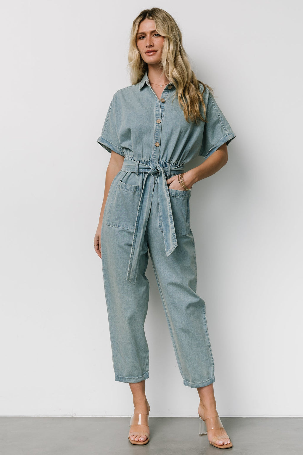 Mateo Button Up Jumpsuit | Denim