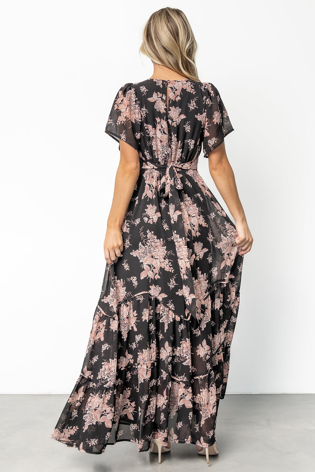 Katherine Maxi Dress | Black + Blush Floral