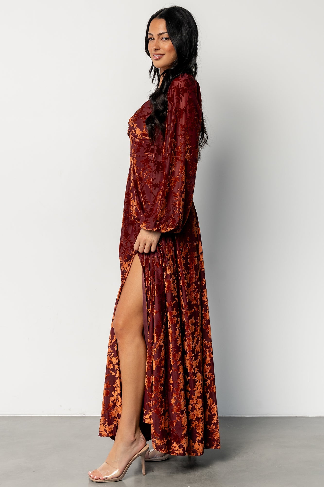 Aurora Velvet Maxi Dress | Clove + Copper Floral