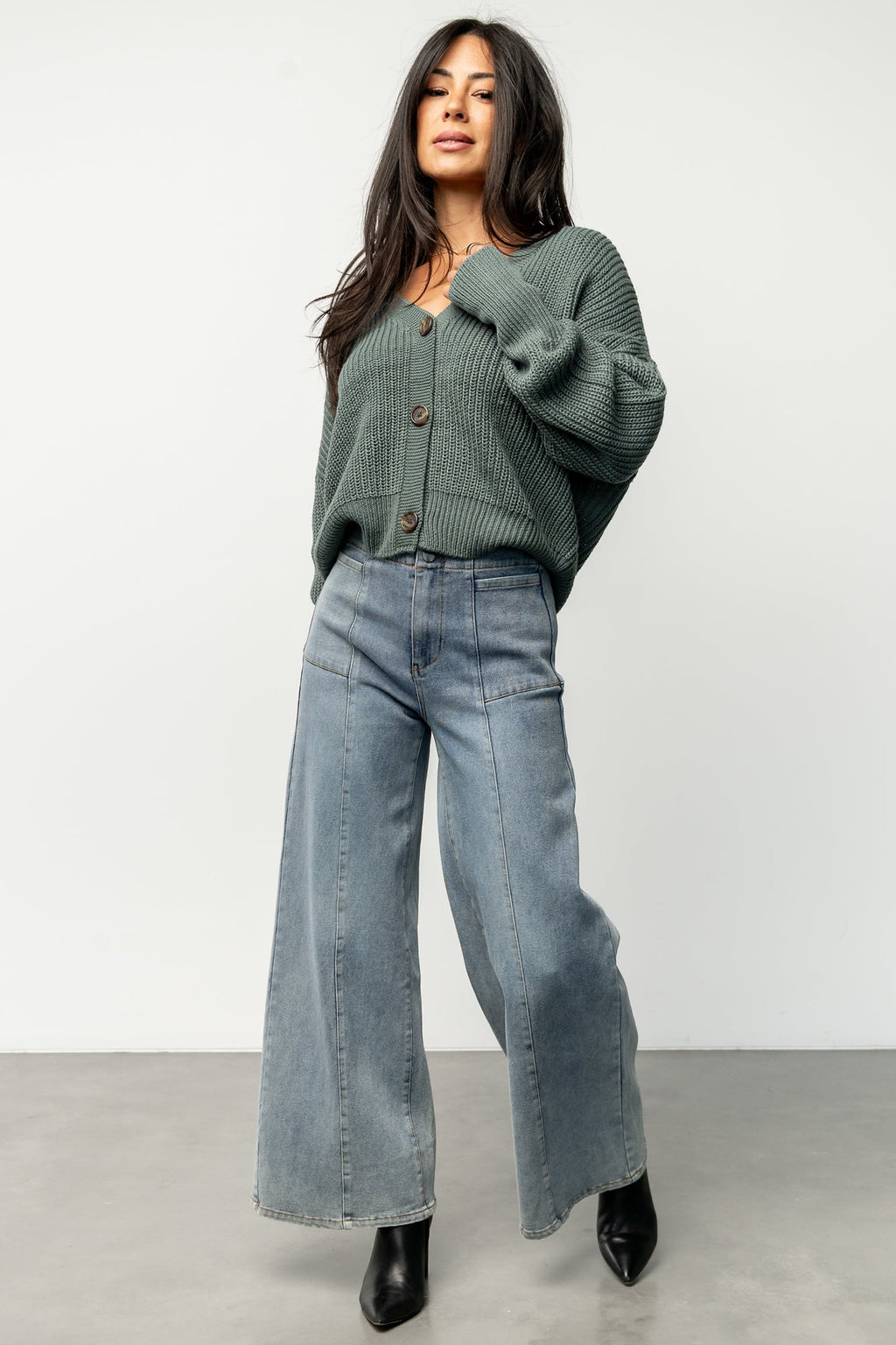 Gracie Knit Cardigan | Winter Green