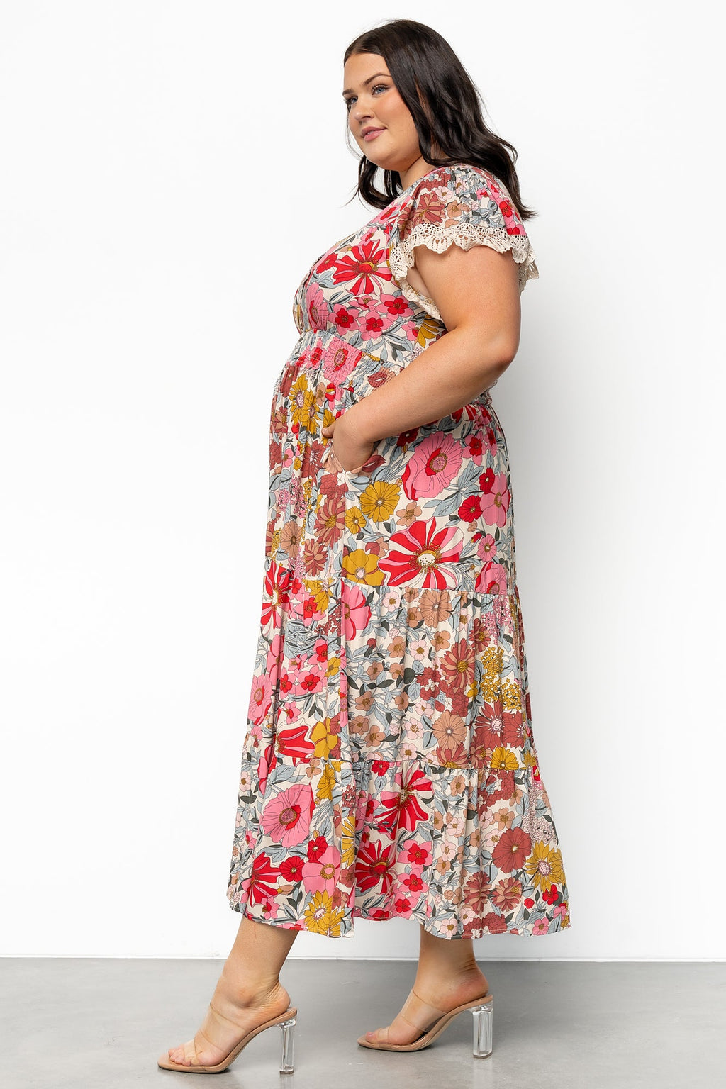 Aliyah Midi Dress | Cream Multi Floral