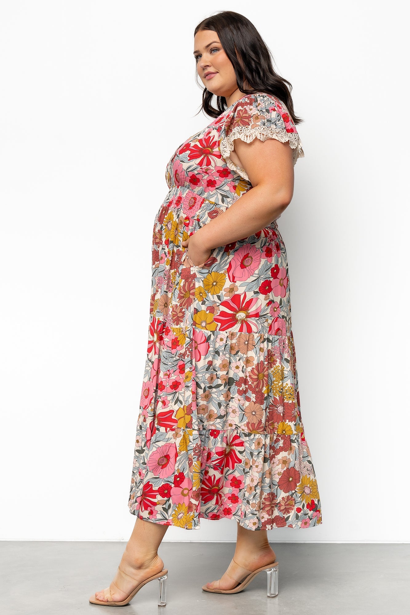 Aliyah Midi Dress | Cream Multi Floral