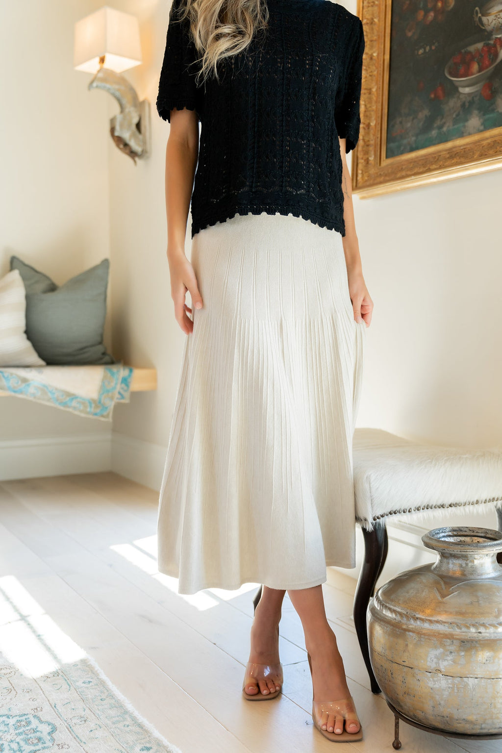 Carynn Knit Midi Skirt | Natural