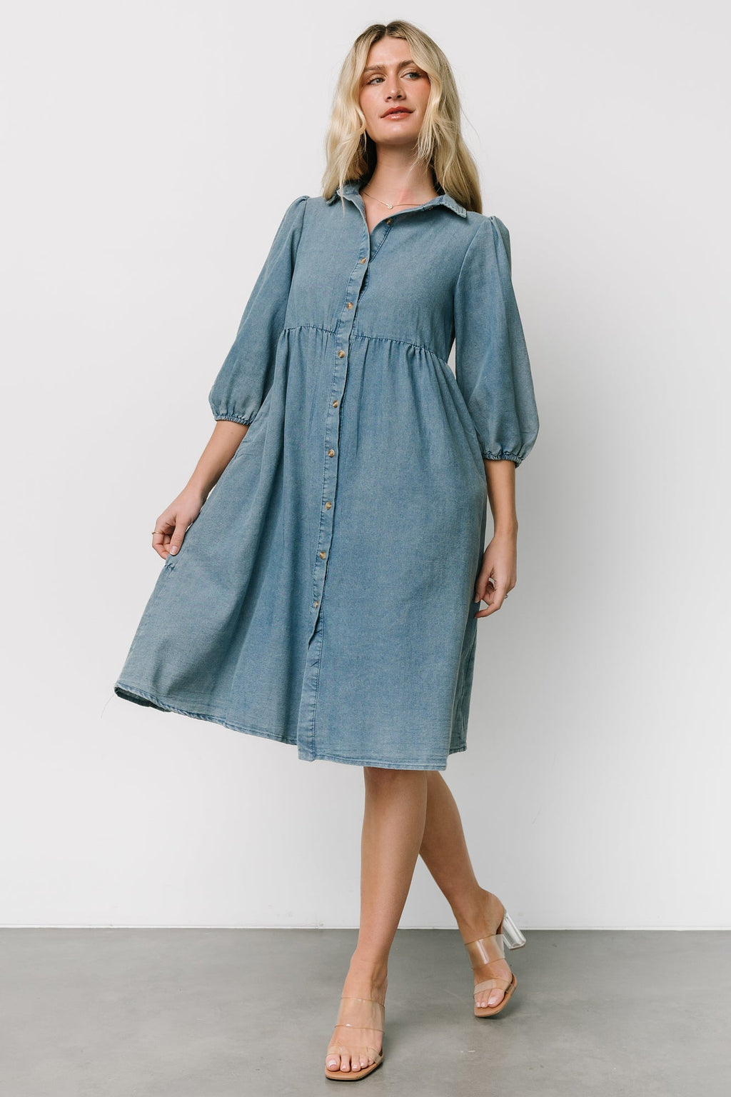 Sari Babydoll Dress | Chambray