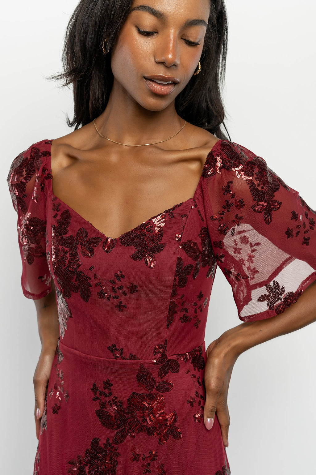 Karina Sequin Maxi Dress | Wine