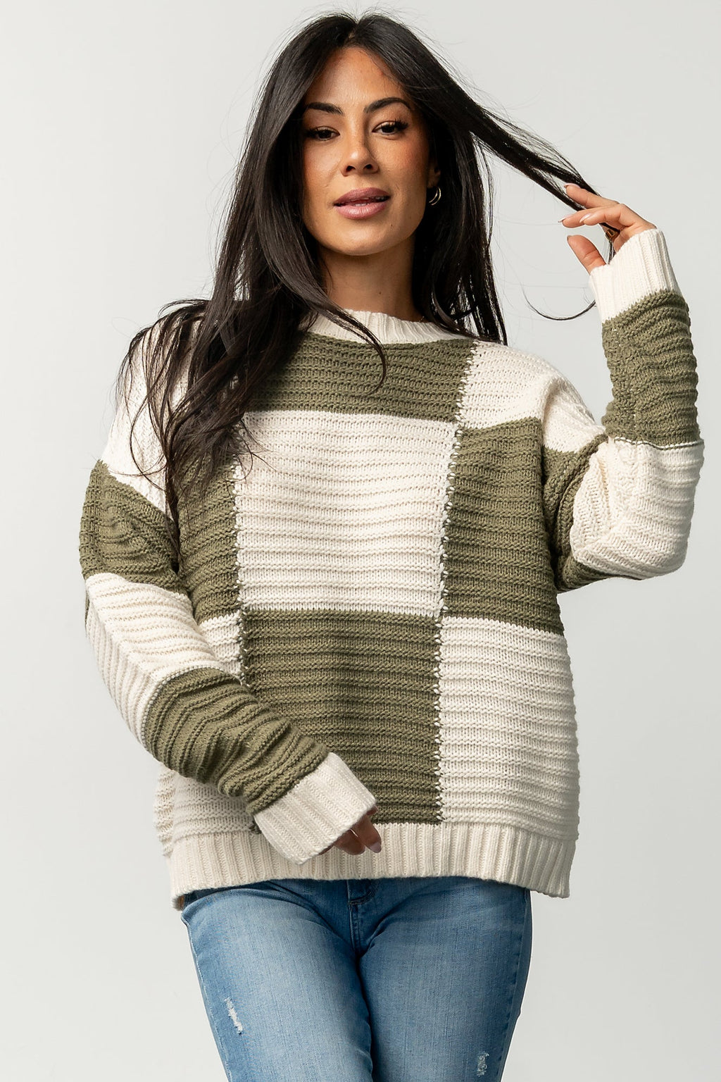 Jayda Sweater | Cream + Olive
