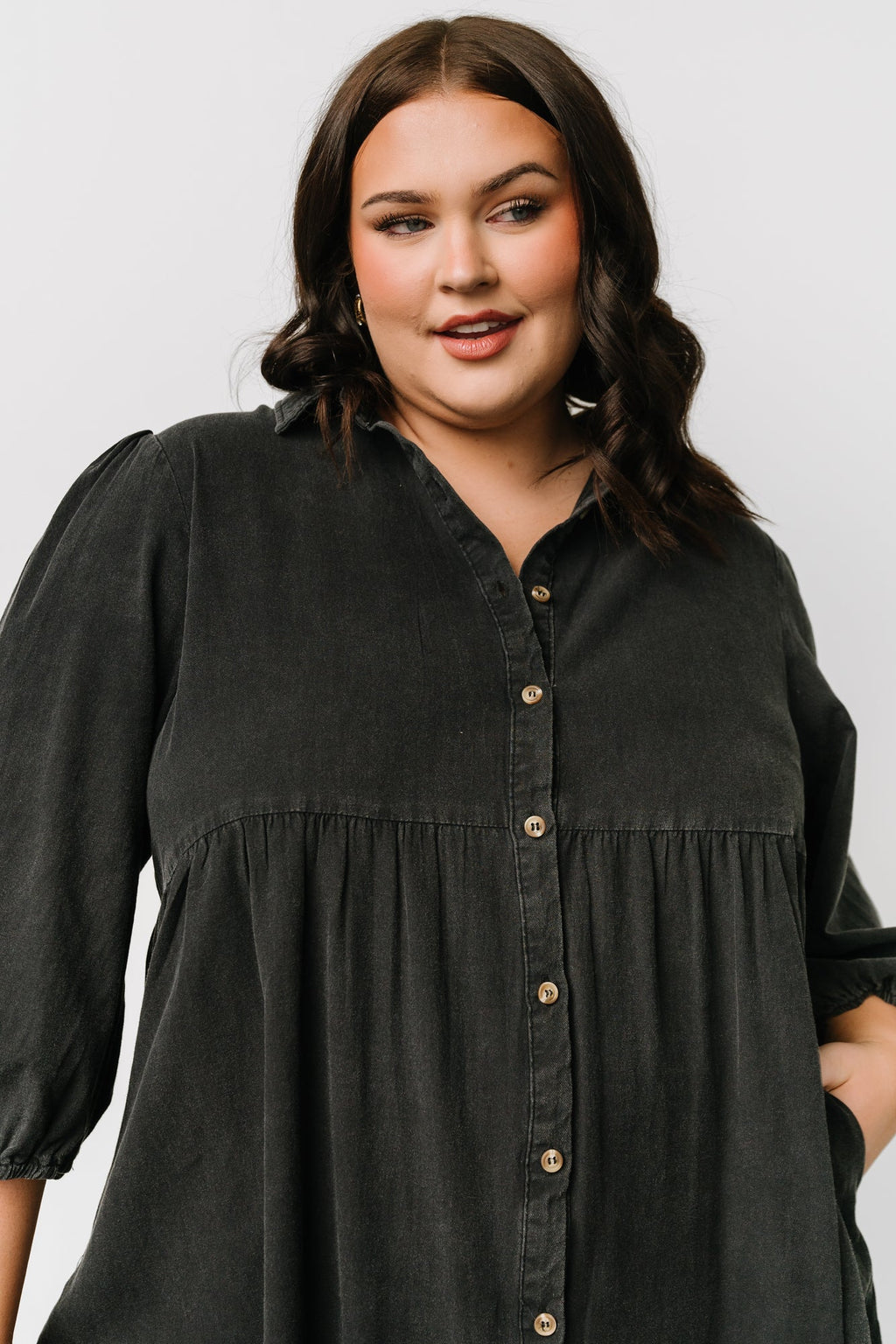 Sari Babydoll Dress | Washed Black